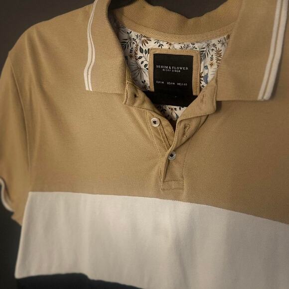 Black, white and tan polo shirt - Picture 3 of 3